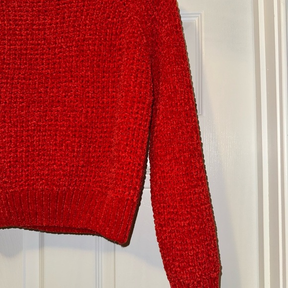 Poof! Orange Cowl Neck Sweater with Textured Knit - Picture 7 of 9